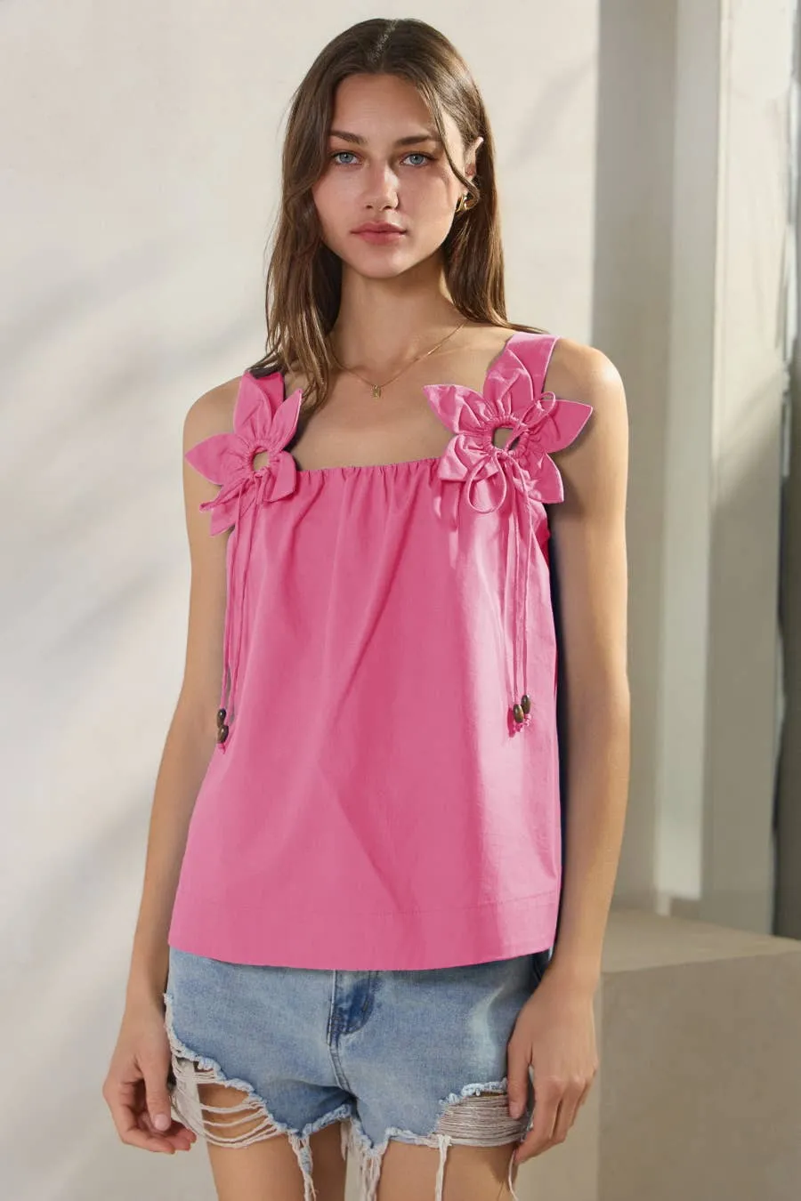 Oddi - Solid Poplin Sleeveless Top
