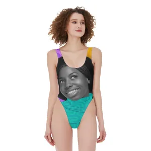 Ohh Happy Day All-Over Print Women's High Cut One-piece Swimsuit