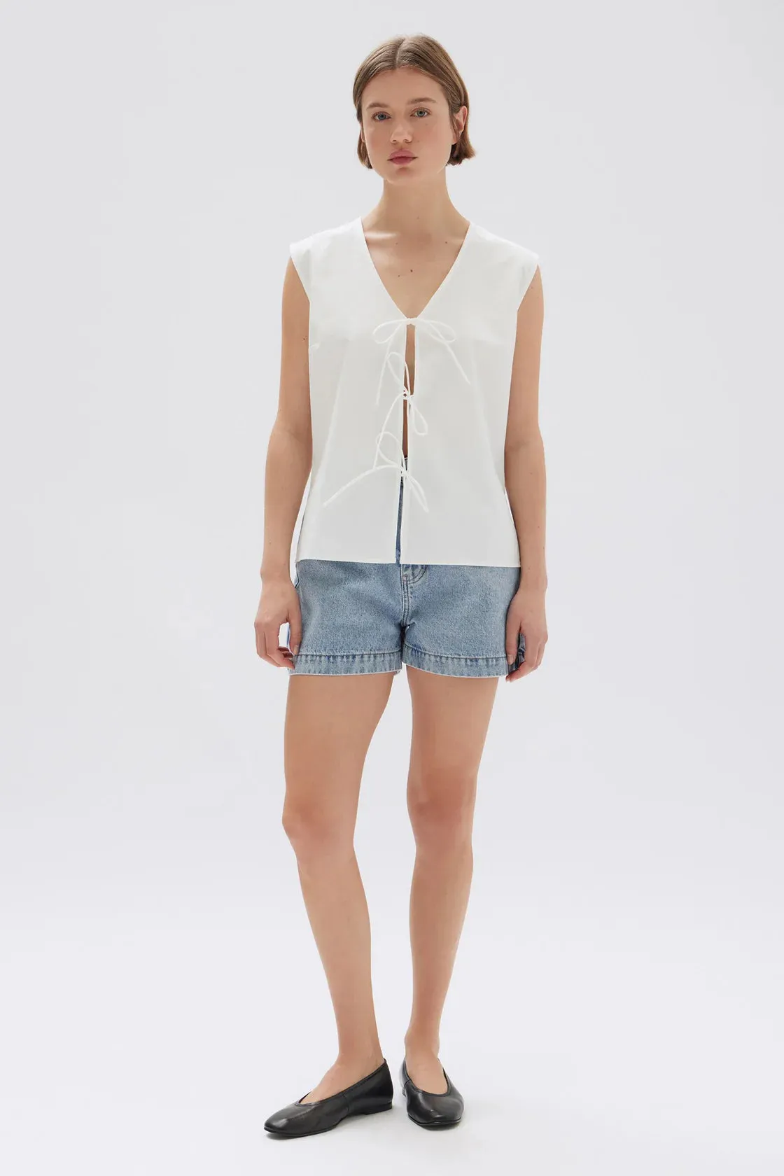 OLLIE POPLIN TEE | WHITE