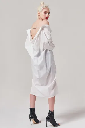Open Back Button Up Shirt Dress
