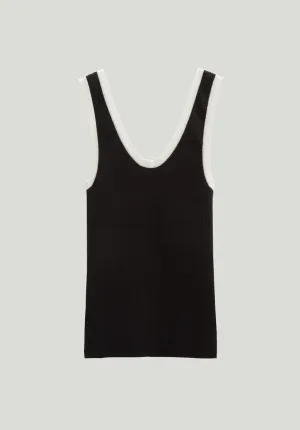 Organic cotton v-neck top black