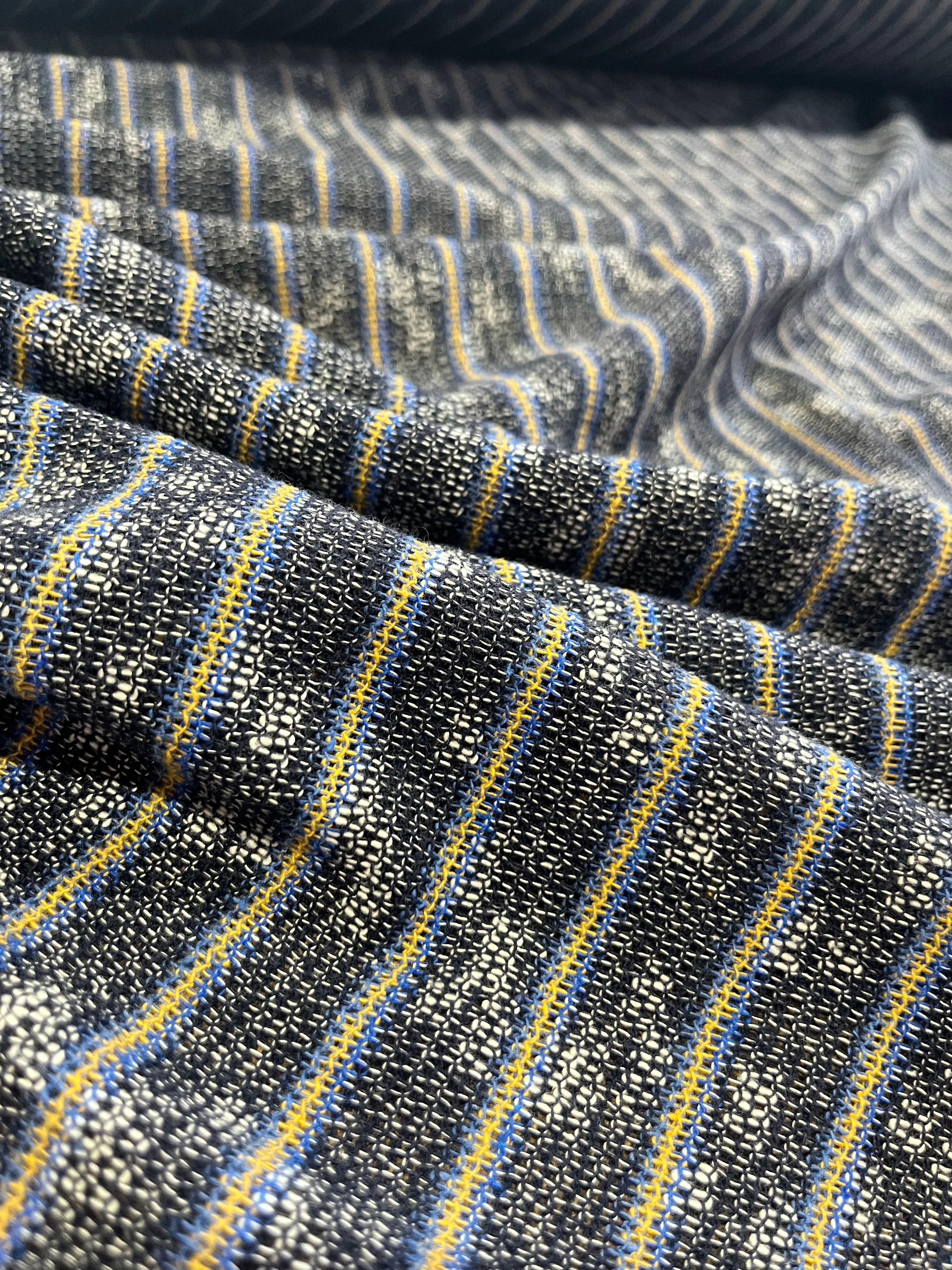 P002 heavy cotton gaze stripes navy indigo