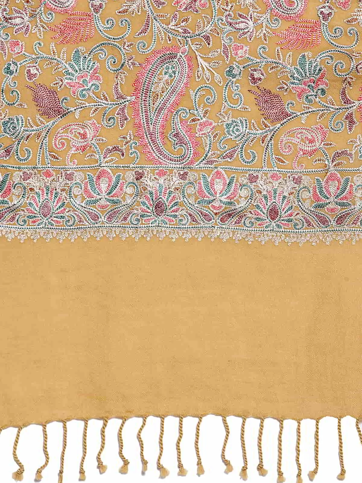 Paisley Embroidered Wool Shawl