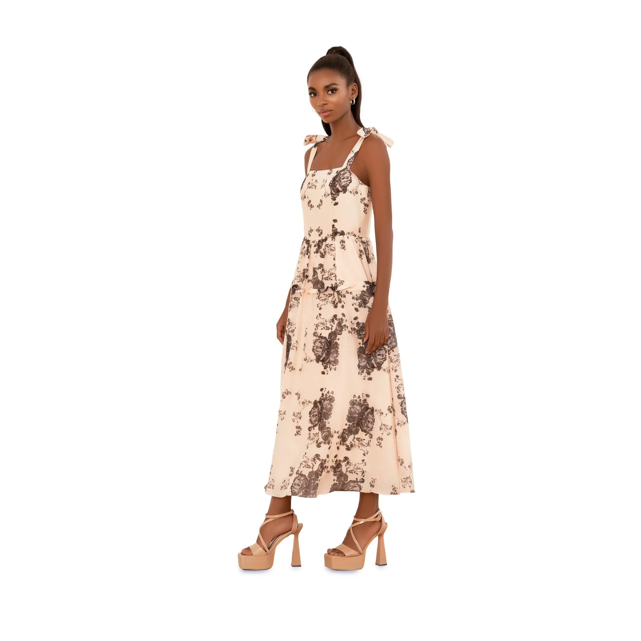 Pale pink cotton and silk poplin  Dress