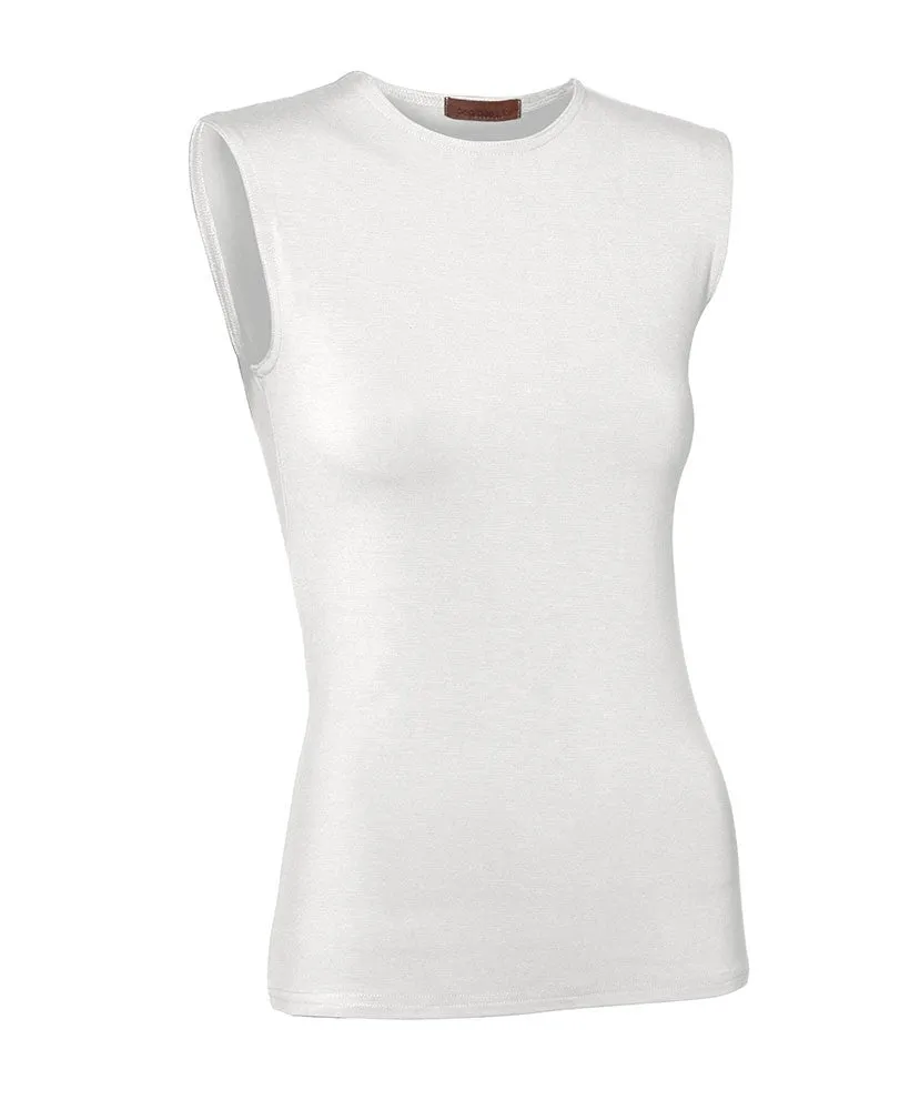 PB&J Ladies Cotton Sleeveless Shell - White