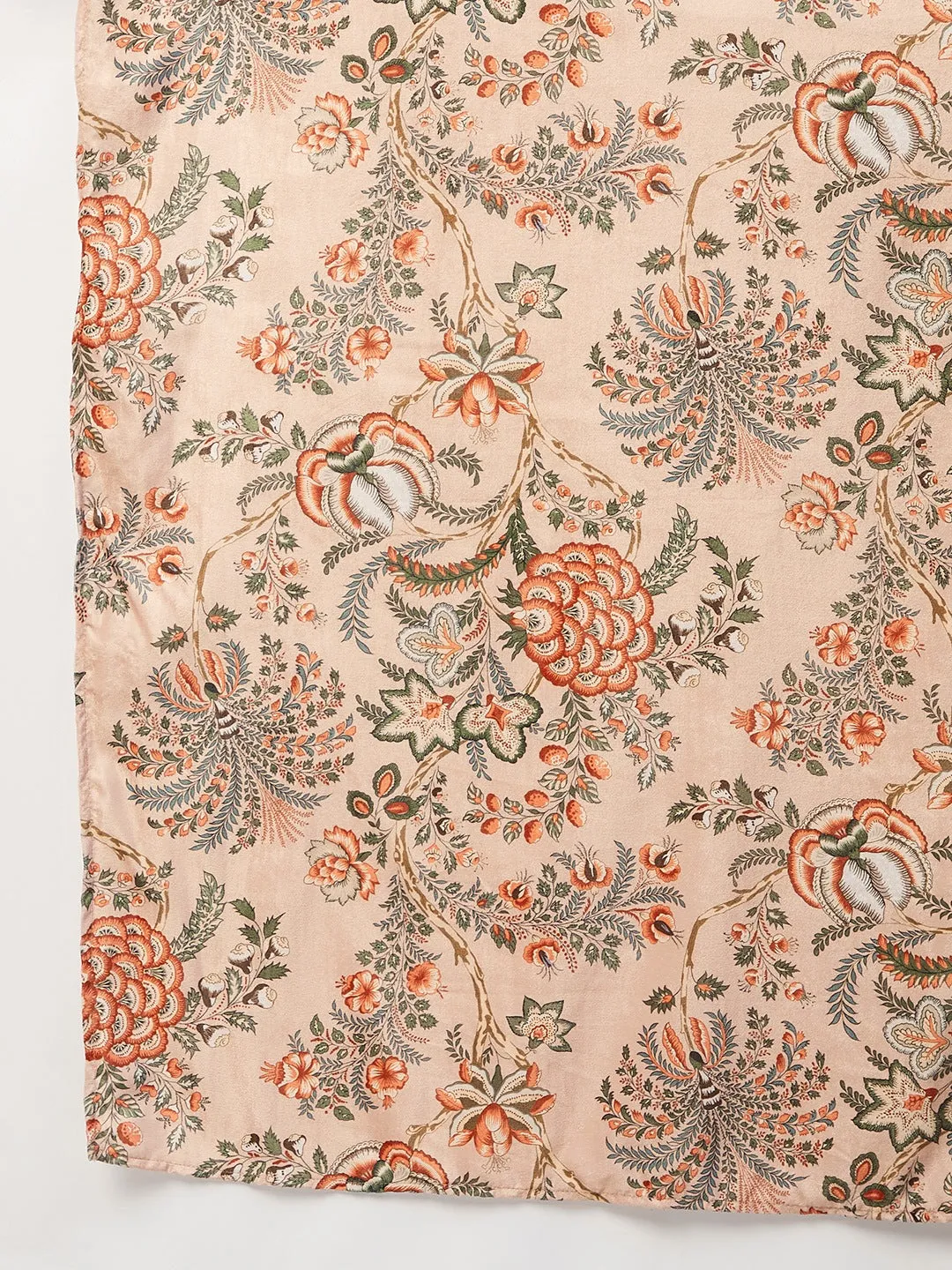 Peach Printed Velvet Shawl
