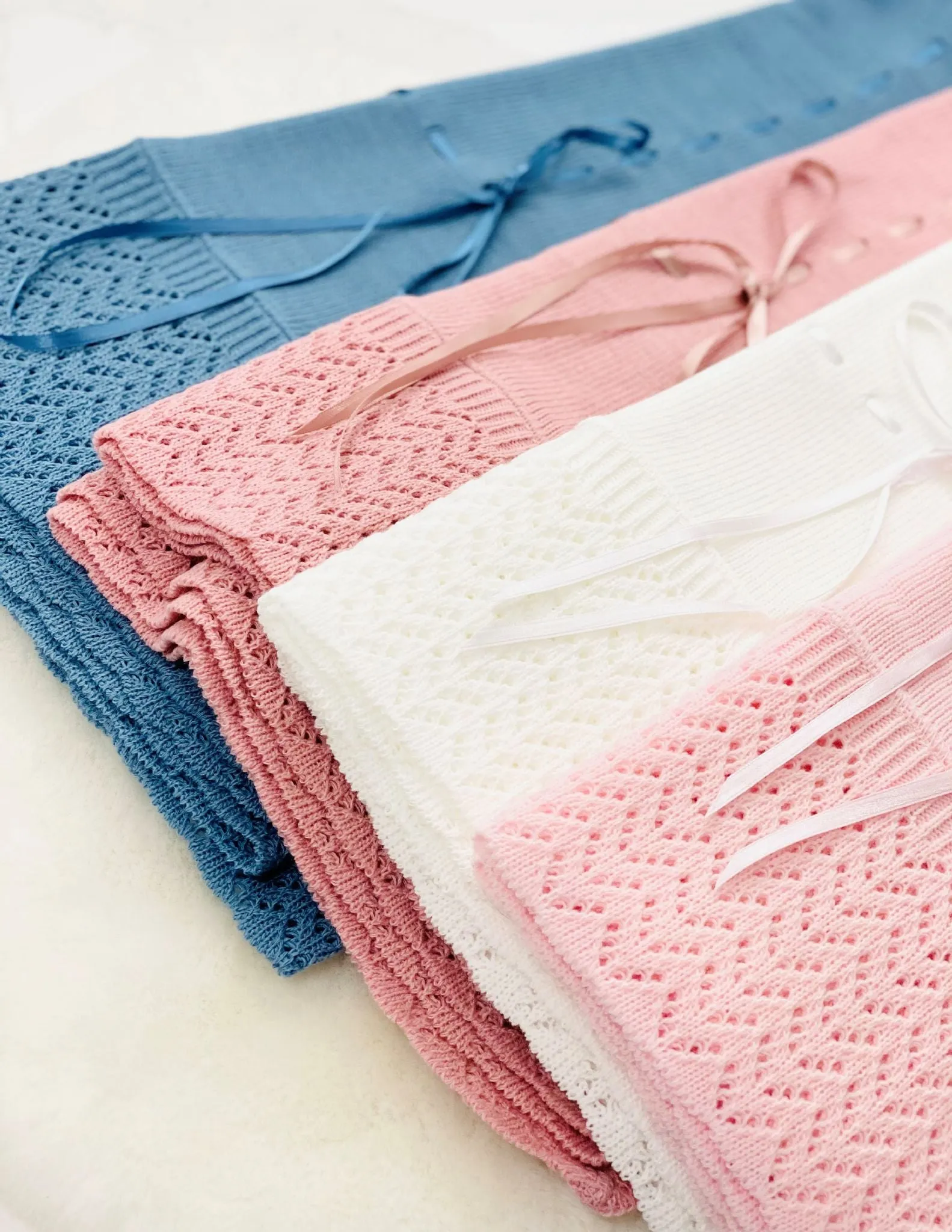 Perfect Little Thing Baby's First Shawl With Ribbon - White