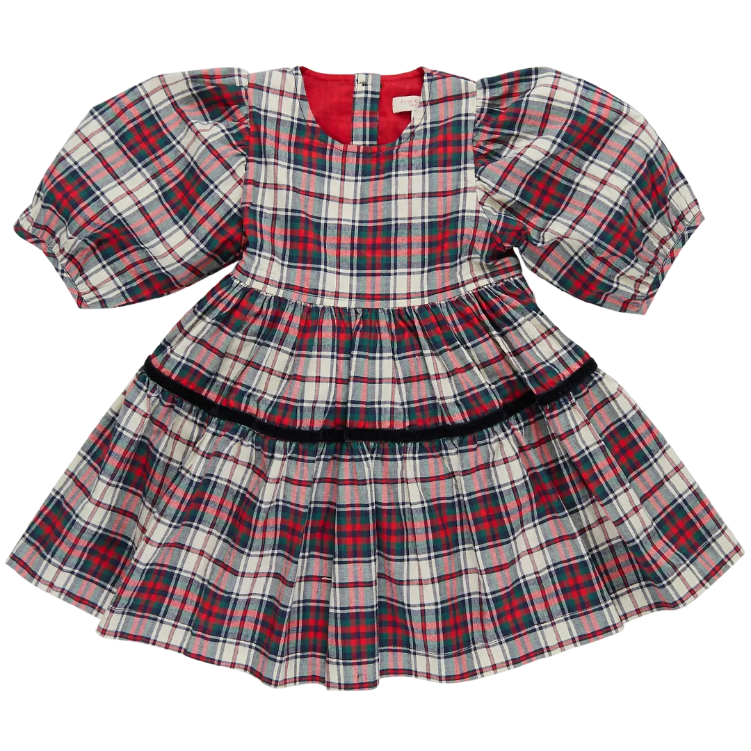 Pink Chicken Girls Maribelle Dress - Holly Tartan