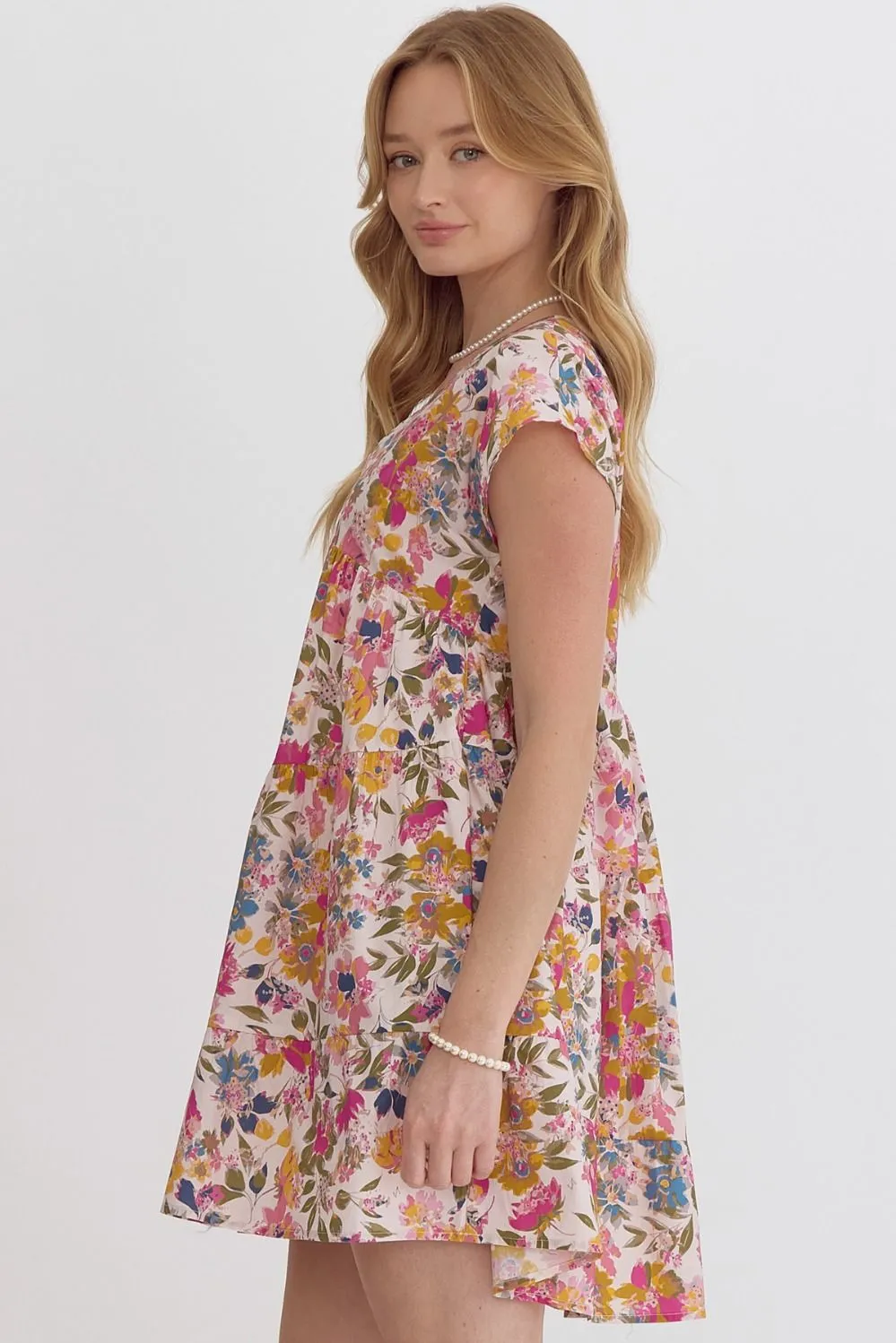Pink Floral Cotton Dress