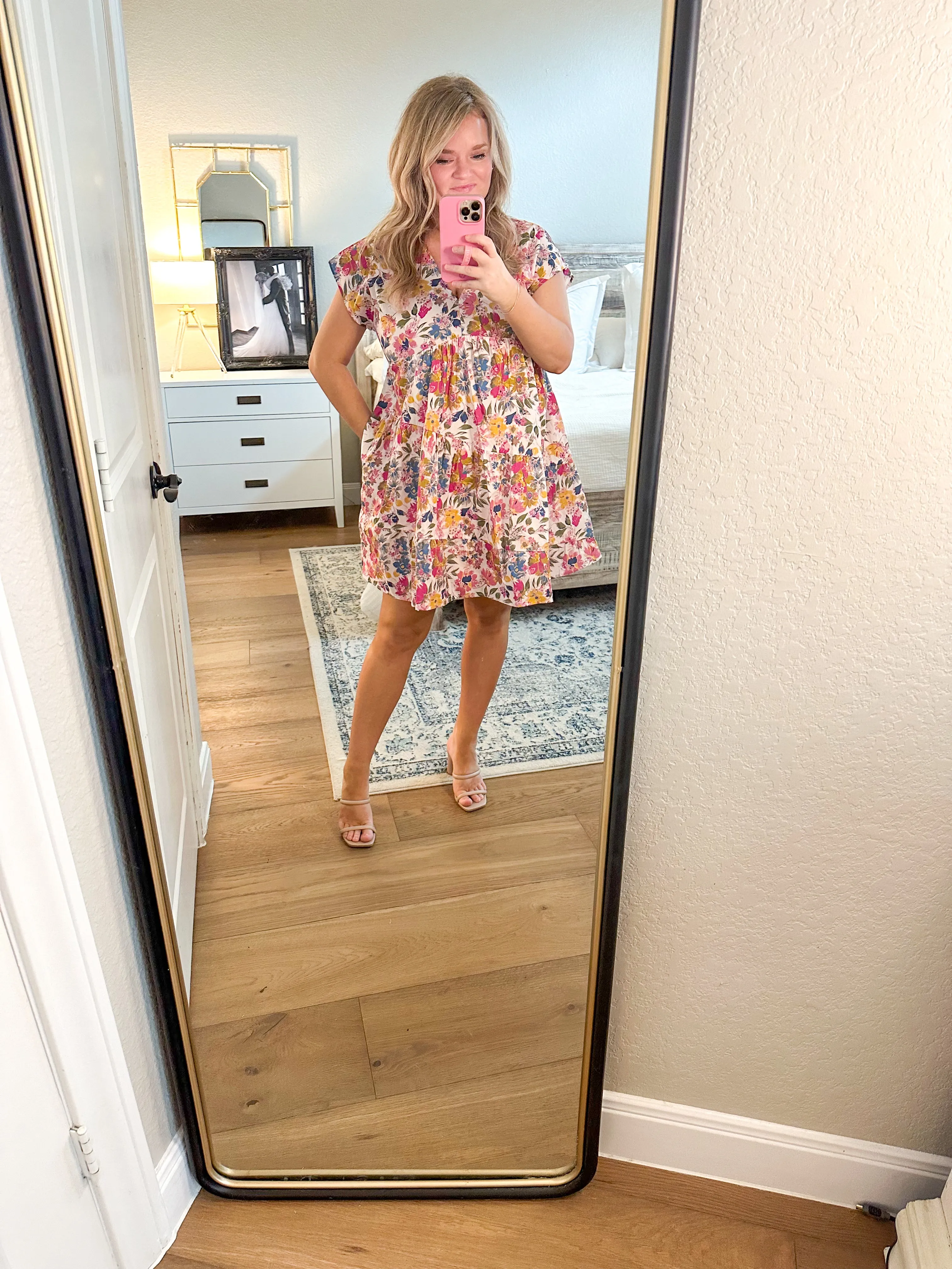 Pink Floral Cotton Dress