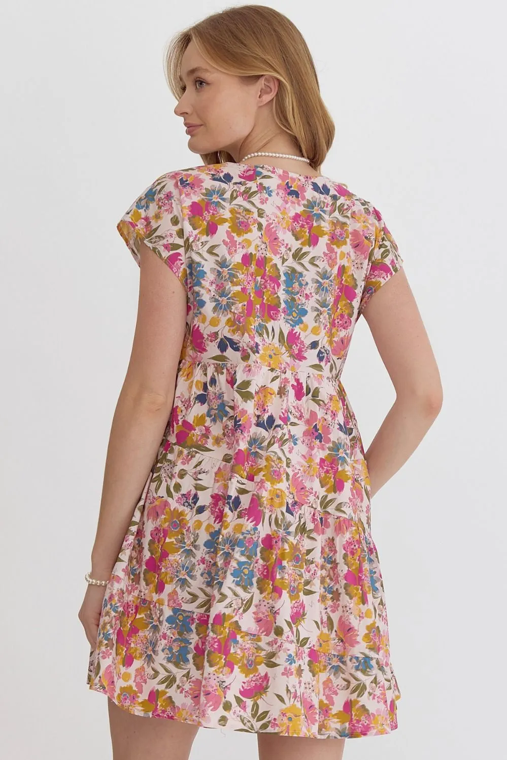 Pink Floral Cotton Dress