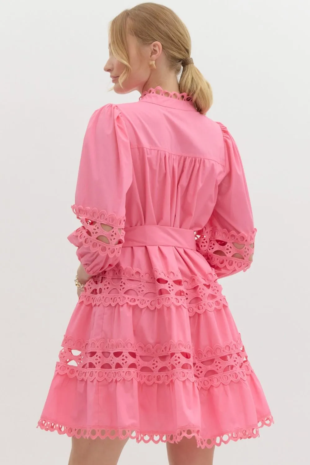 Pink Pearl Button Dress