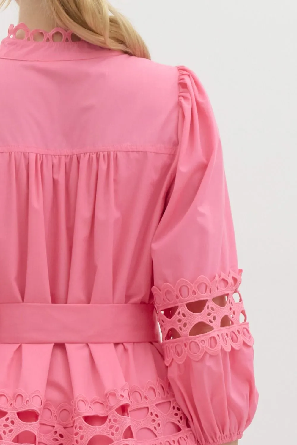 Pink Pearl Button Dress