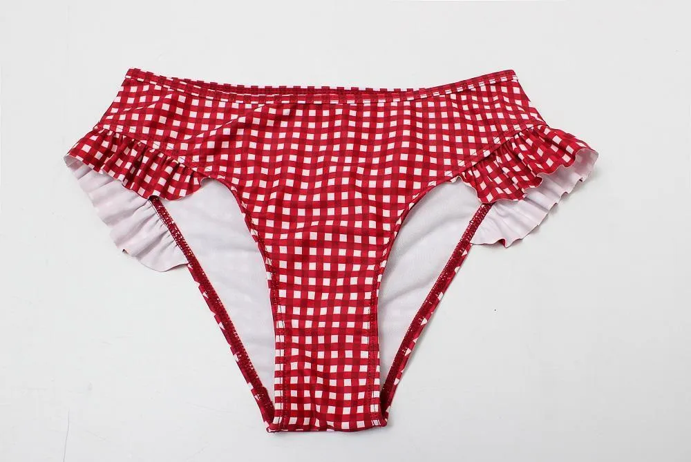 Plaid Split Swimsuit