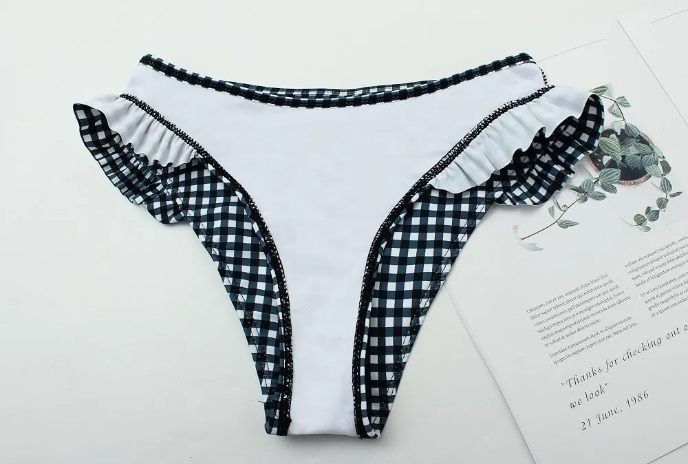 Plaid Split Swimsuit