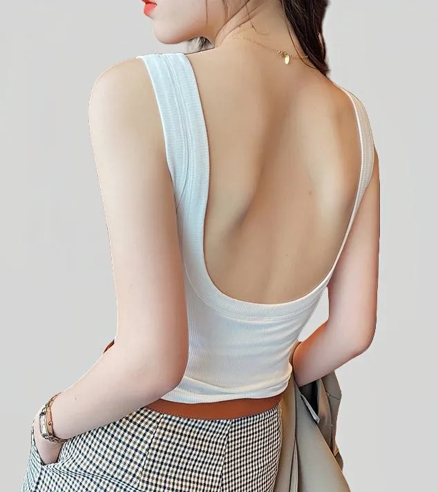 Plunging U-Back Bust-Enhancing Tank Top