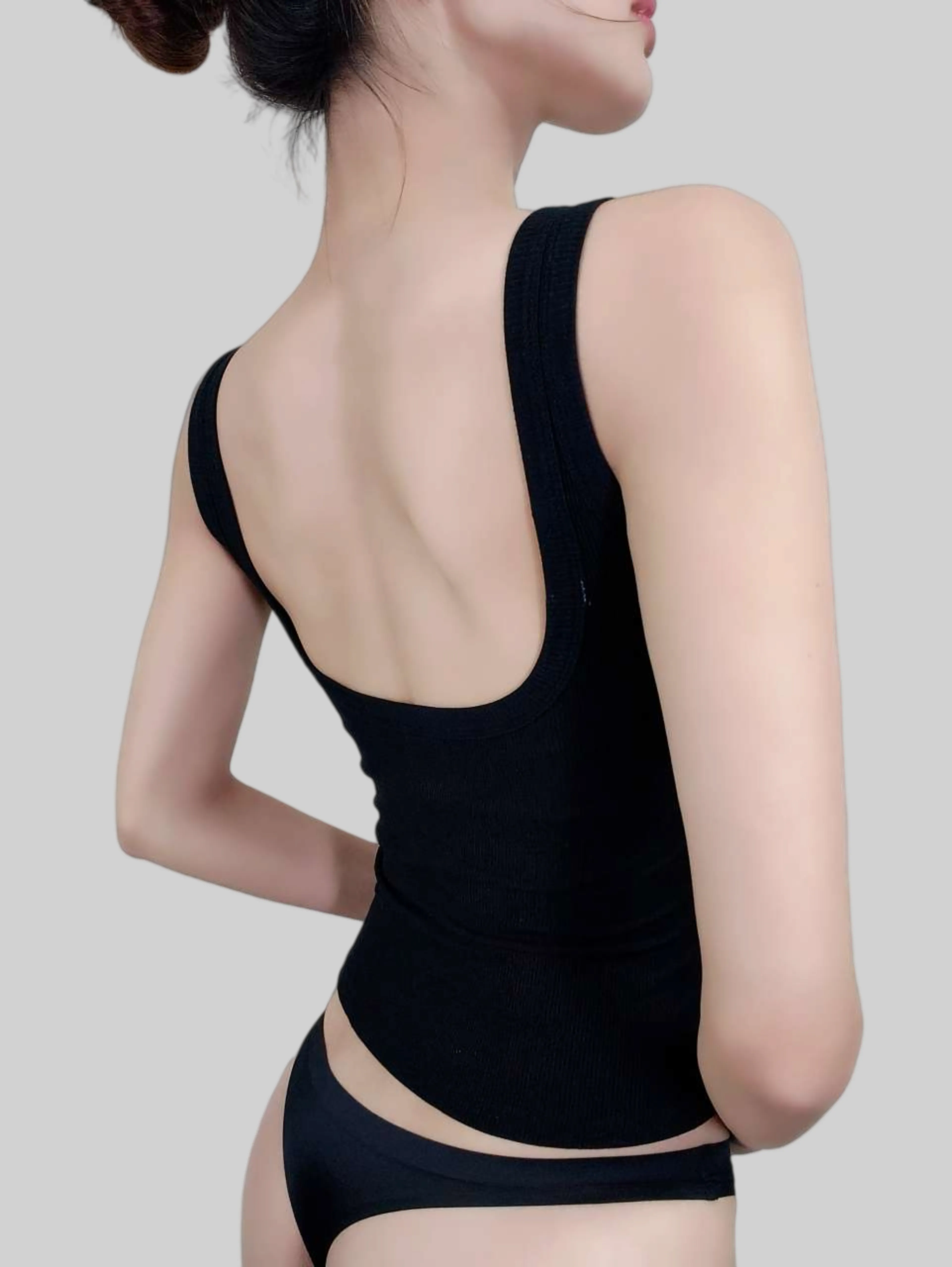 Plunging U-Back Bust-Enhancing Tank Top