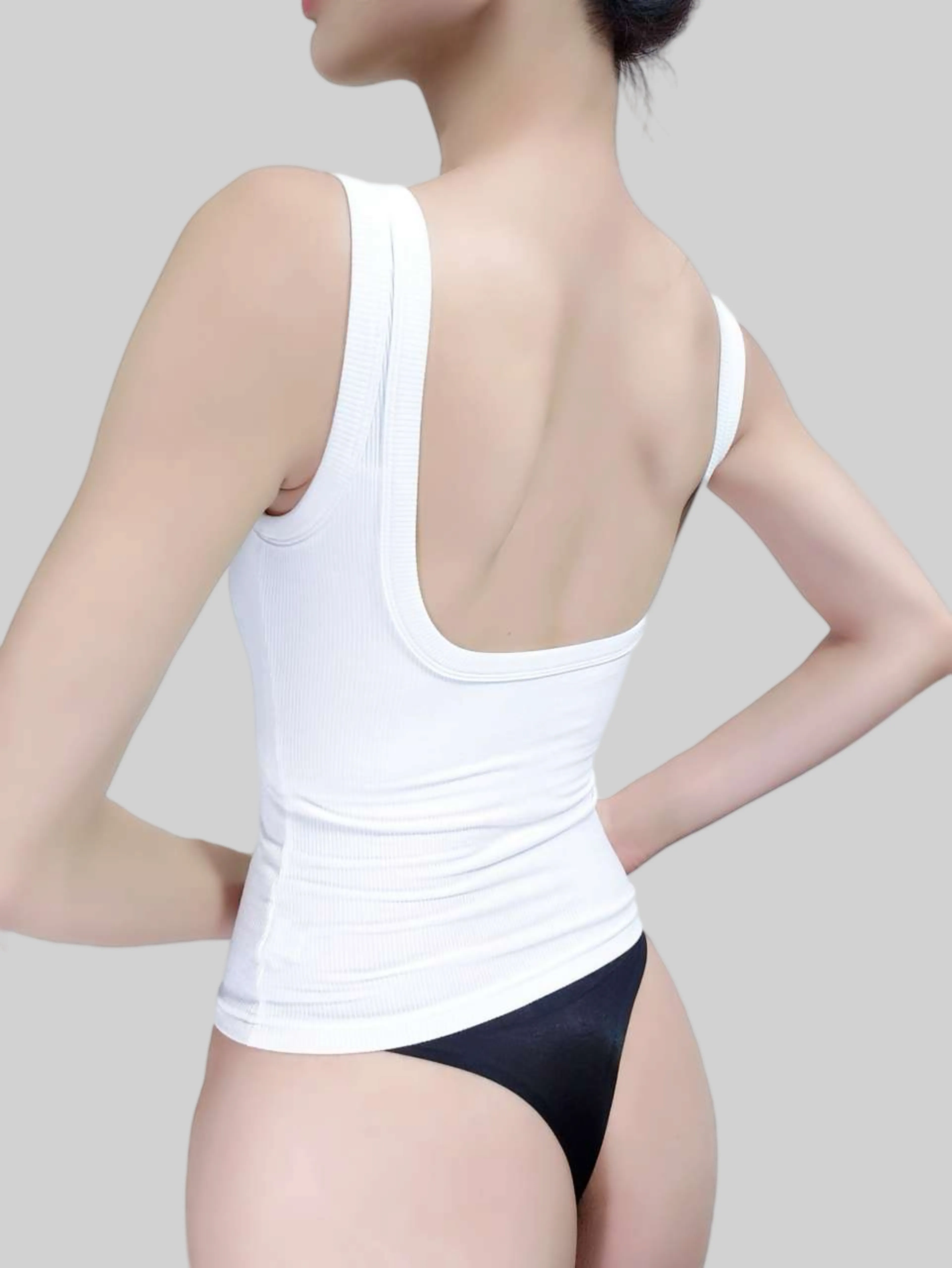 Plunging U-Back Bust-Enhancing Tank Top
