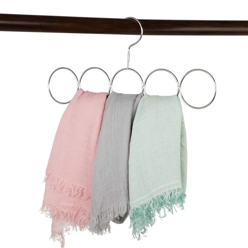 Poeland 1kuan Scarf Closet Organizer Hanger, No Snag Storage Scarves, Ties, Belts, Shawls, Pashminas, 2 Pack