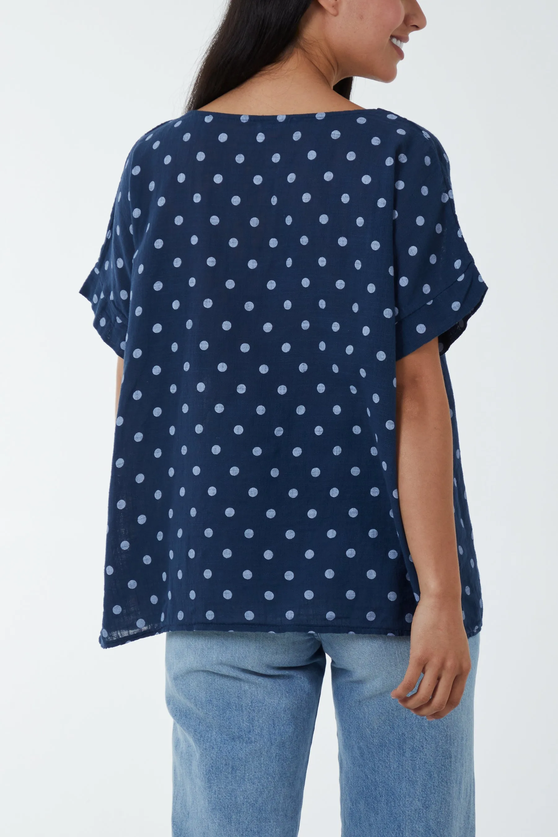 Polka Dot Short Sleeve Top