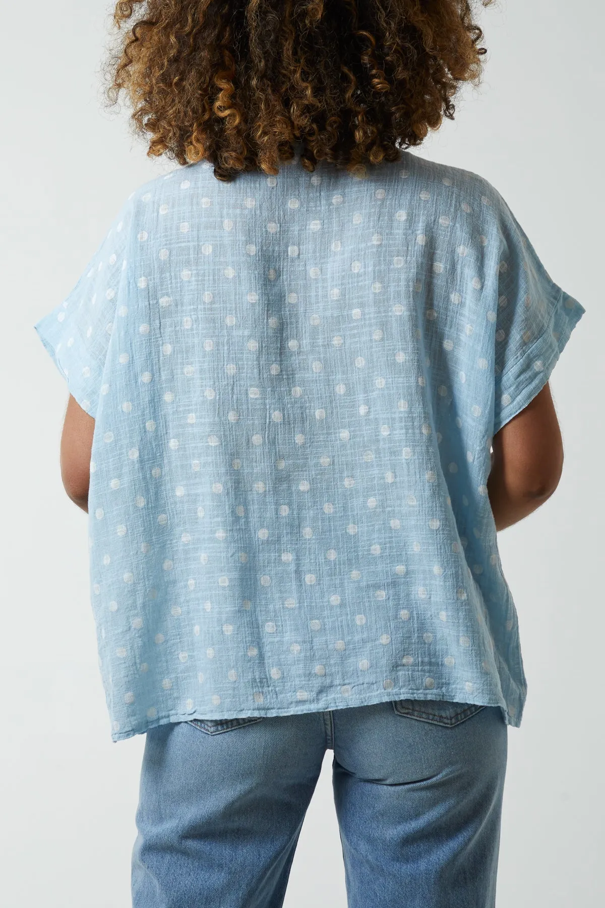 Polka Dot Short Sleeve Top
