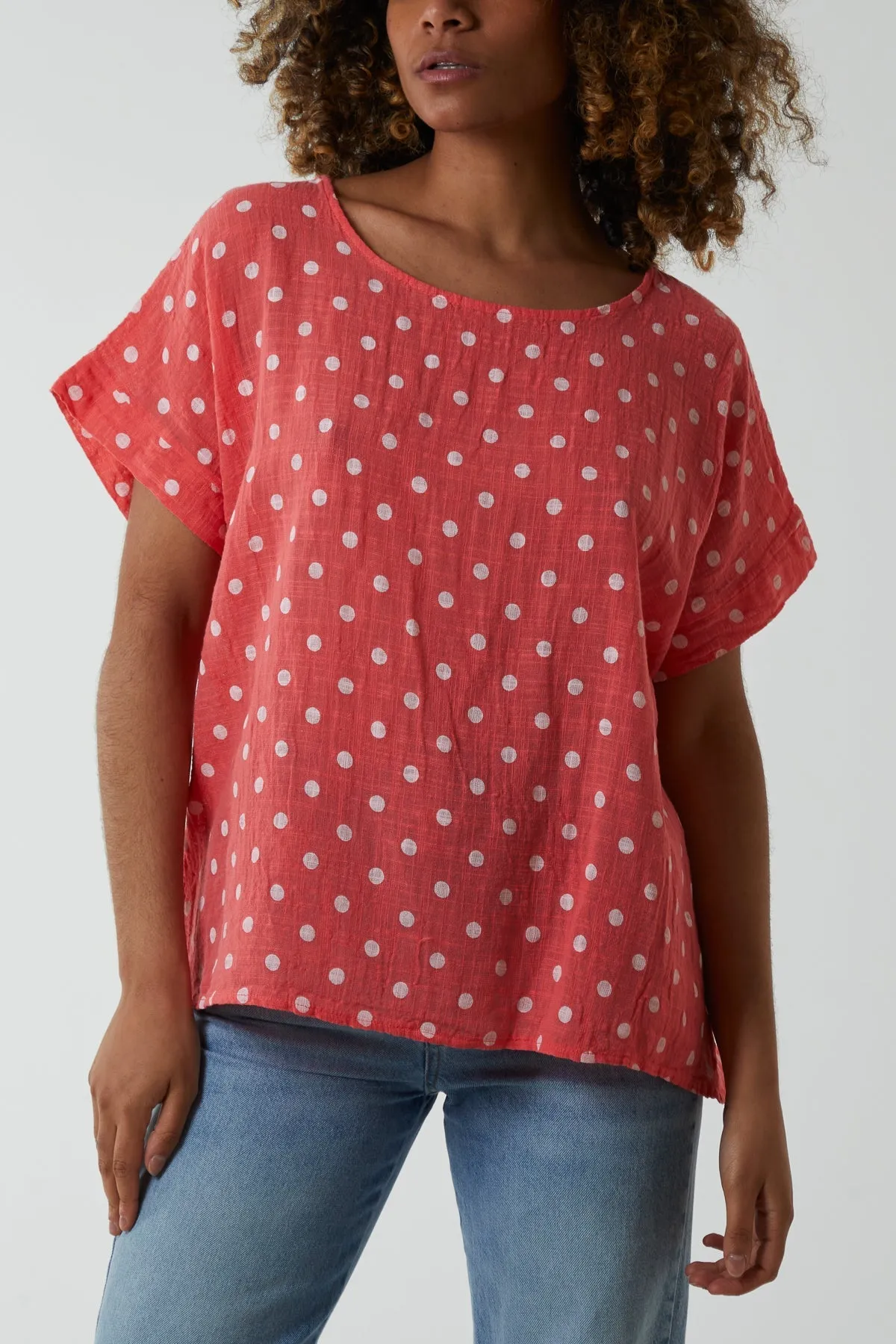 Polka Dot Short Sleeve Top