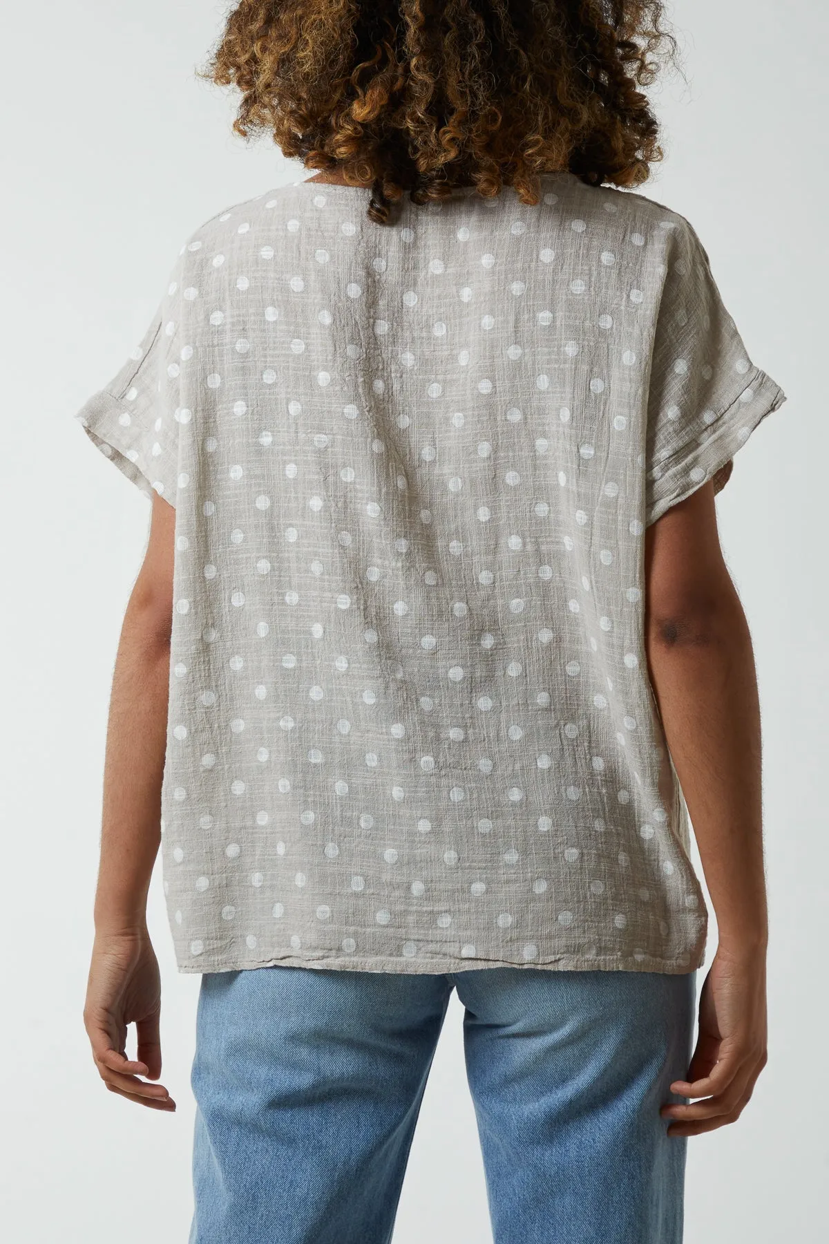 Polka Dot Short Sleeve Top