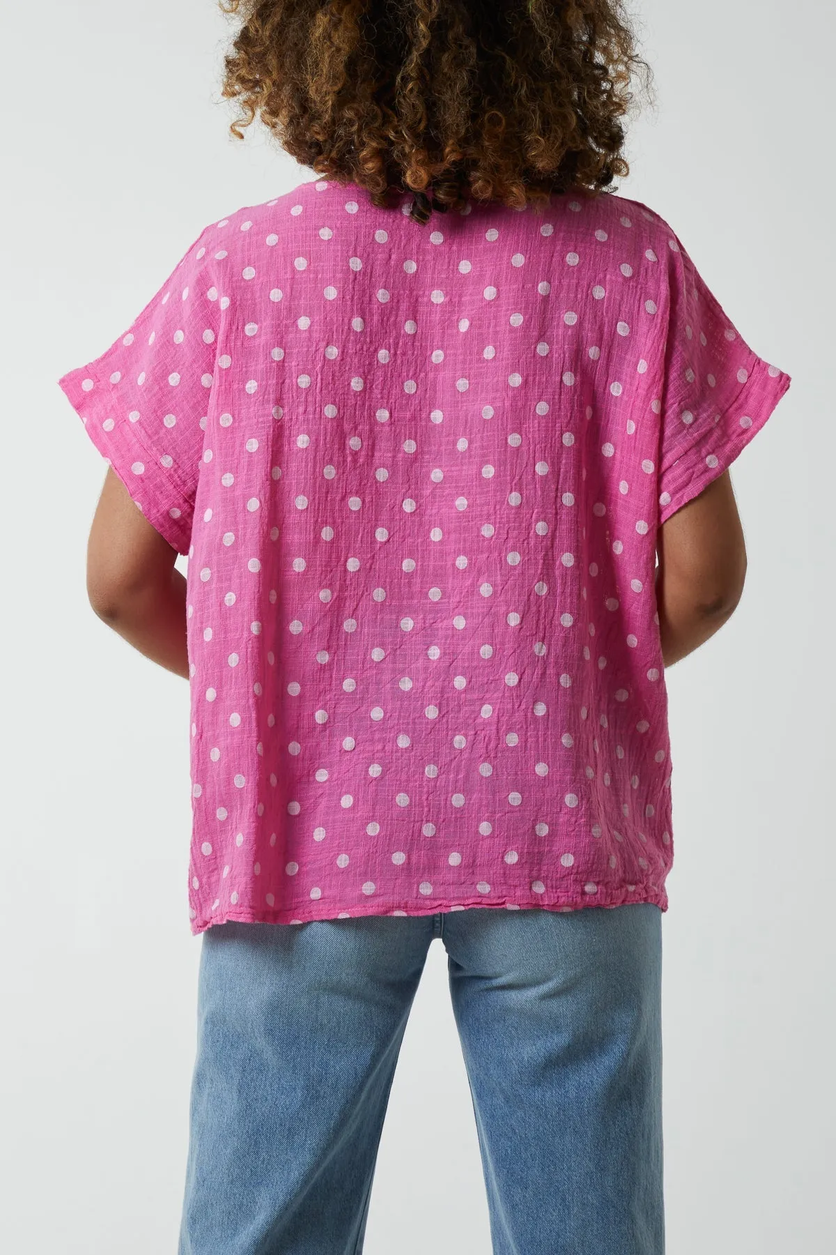 Polka Dot Short Sleeve Top