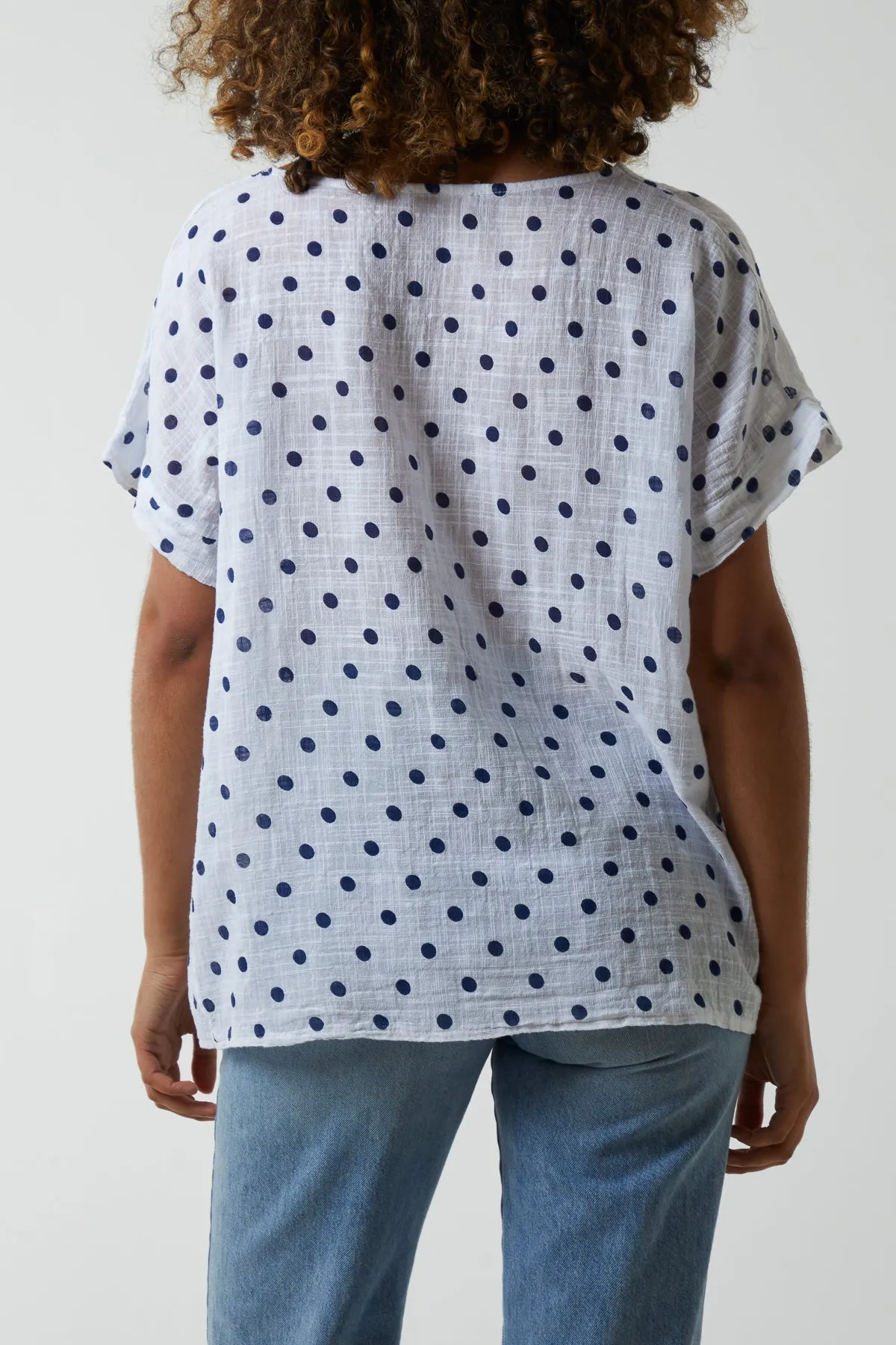 Polka Dot Short Sleeve Top