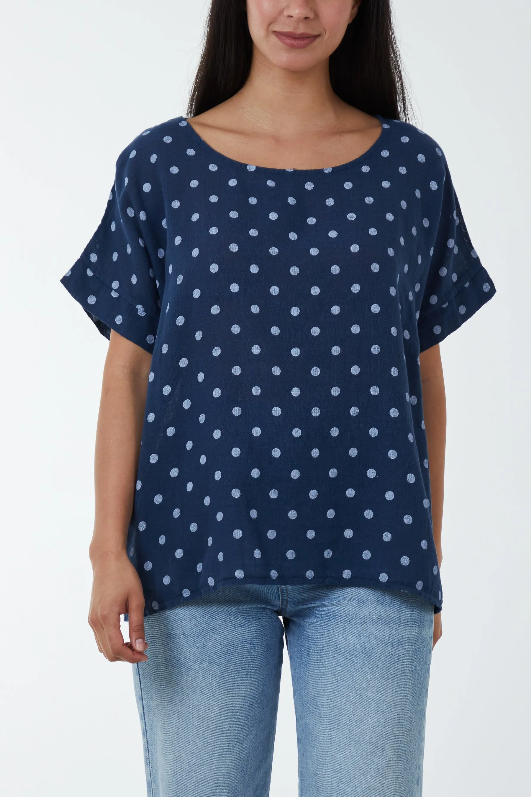 Polka Dot Short Sleeve Top