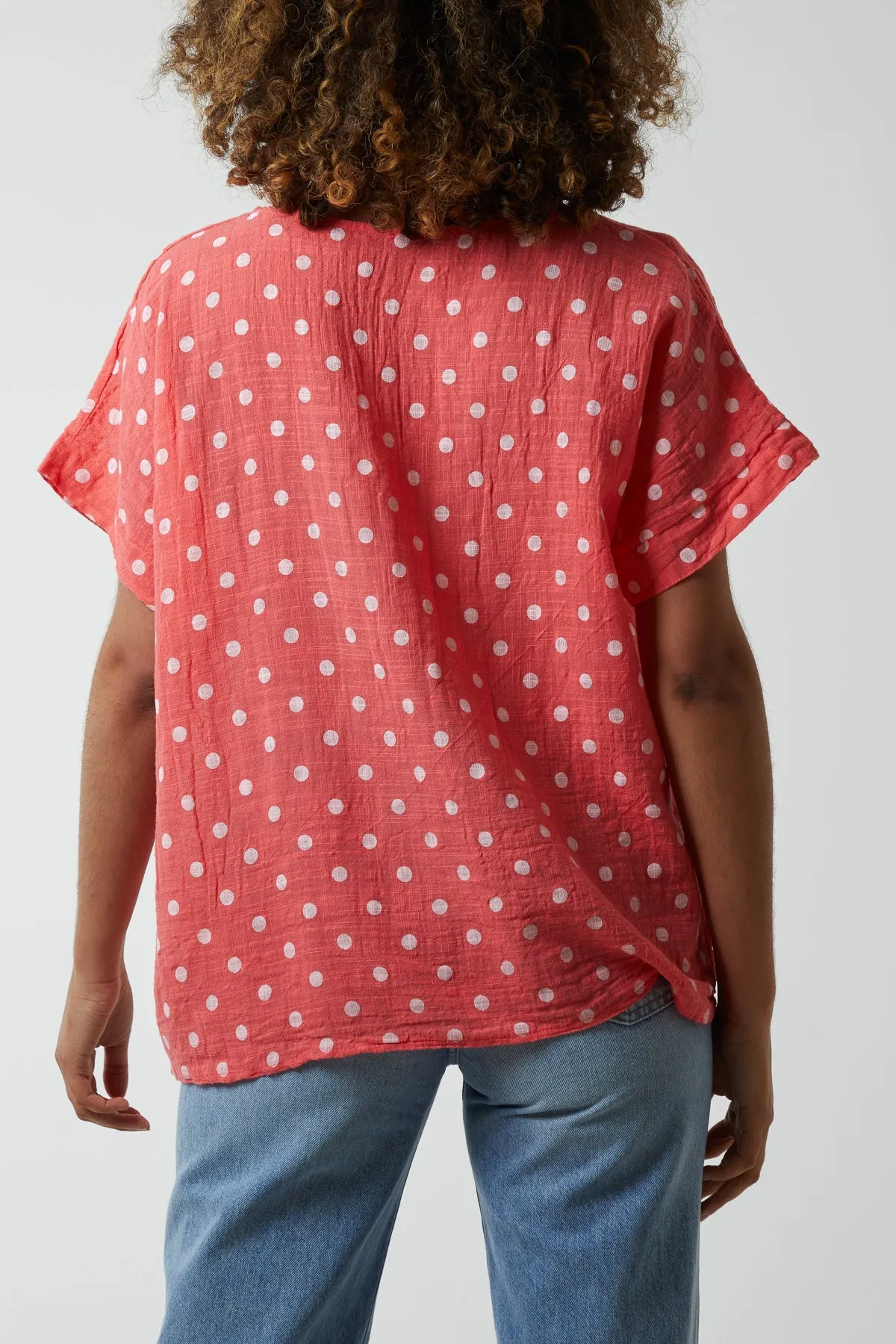 Polka Dot Short Sleeve Top