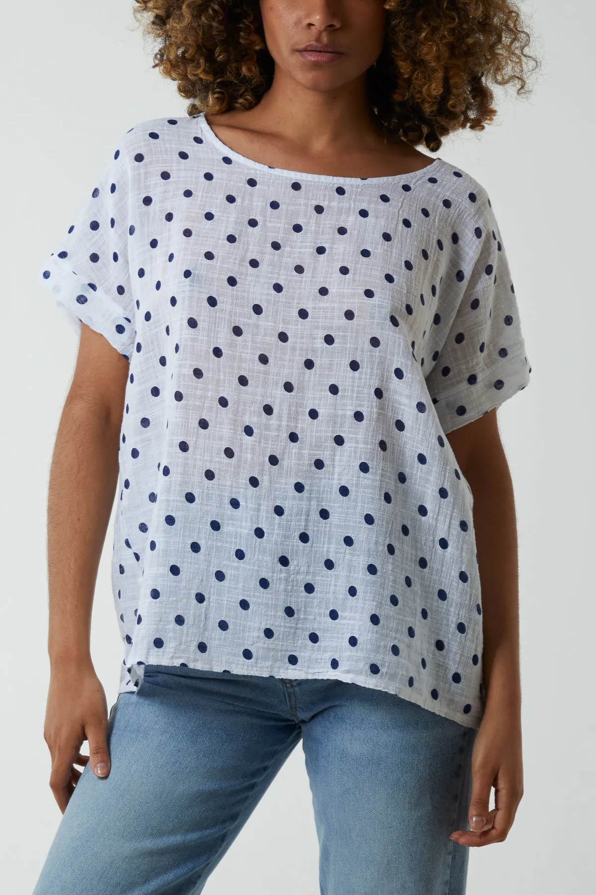 Polka Dot Short Sleeve Top