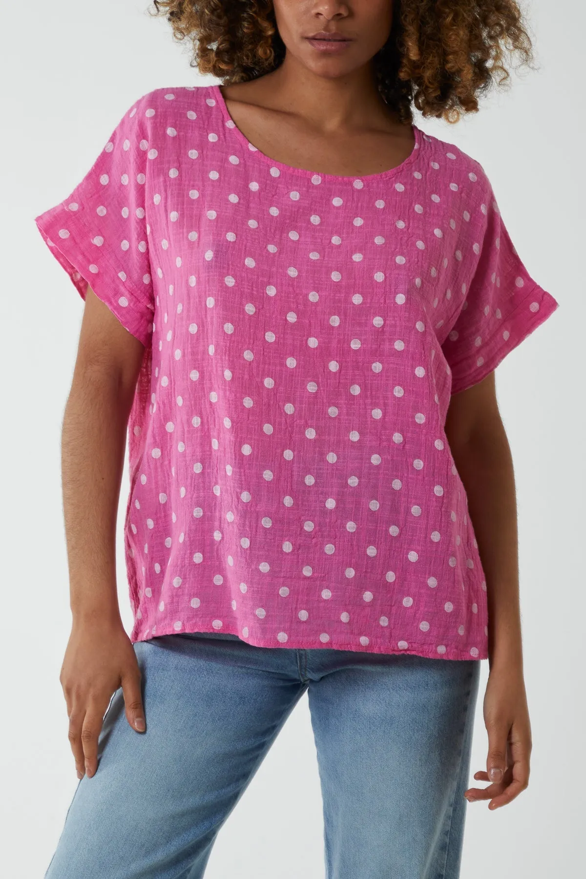 Polka Dot Short Sleeve Top