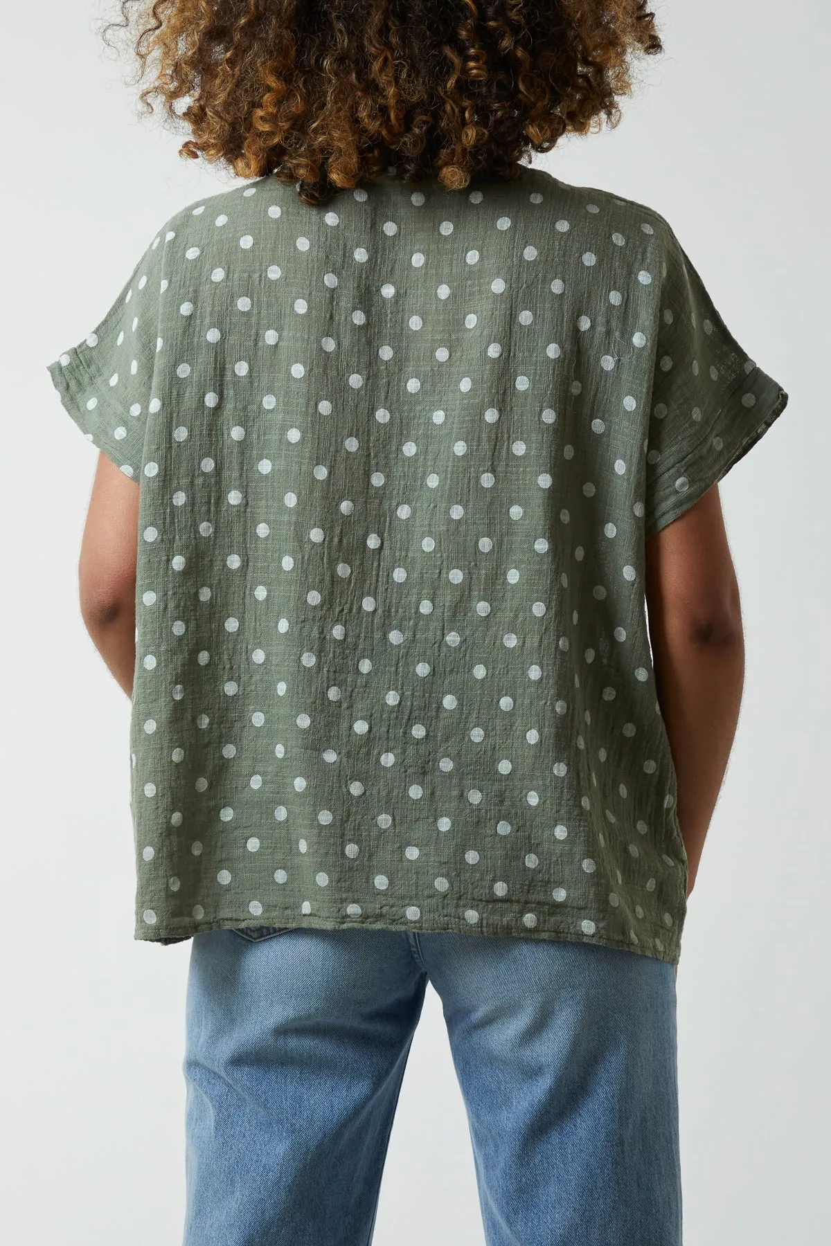 Polka Dot Short Sleeve Top