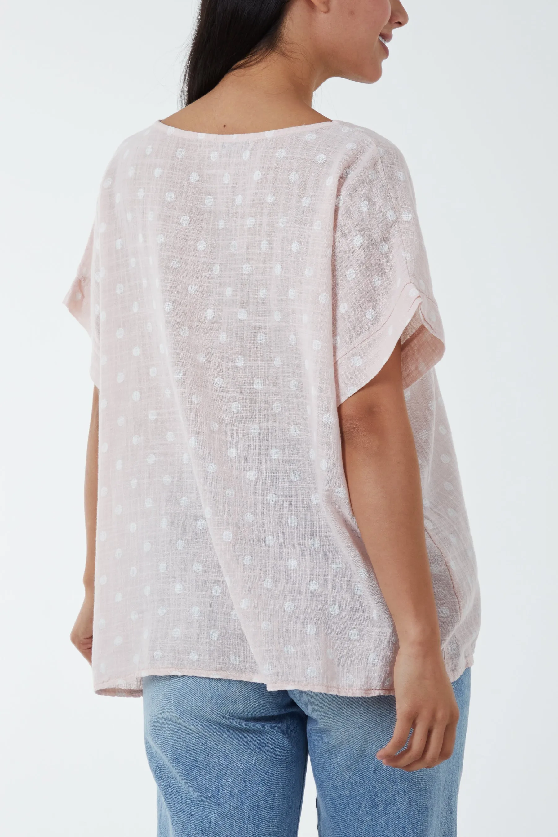 Polka Dot Short Sleeve Top