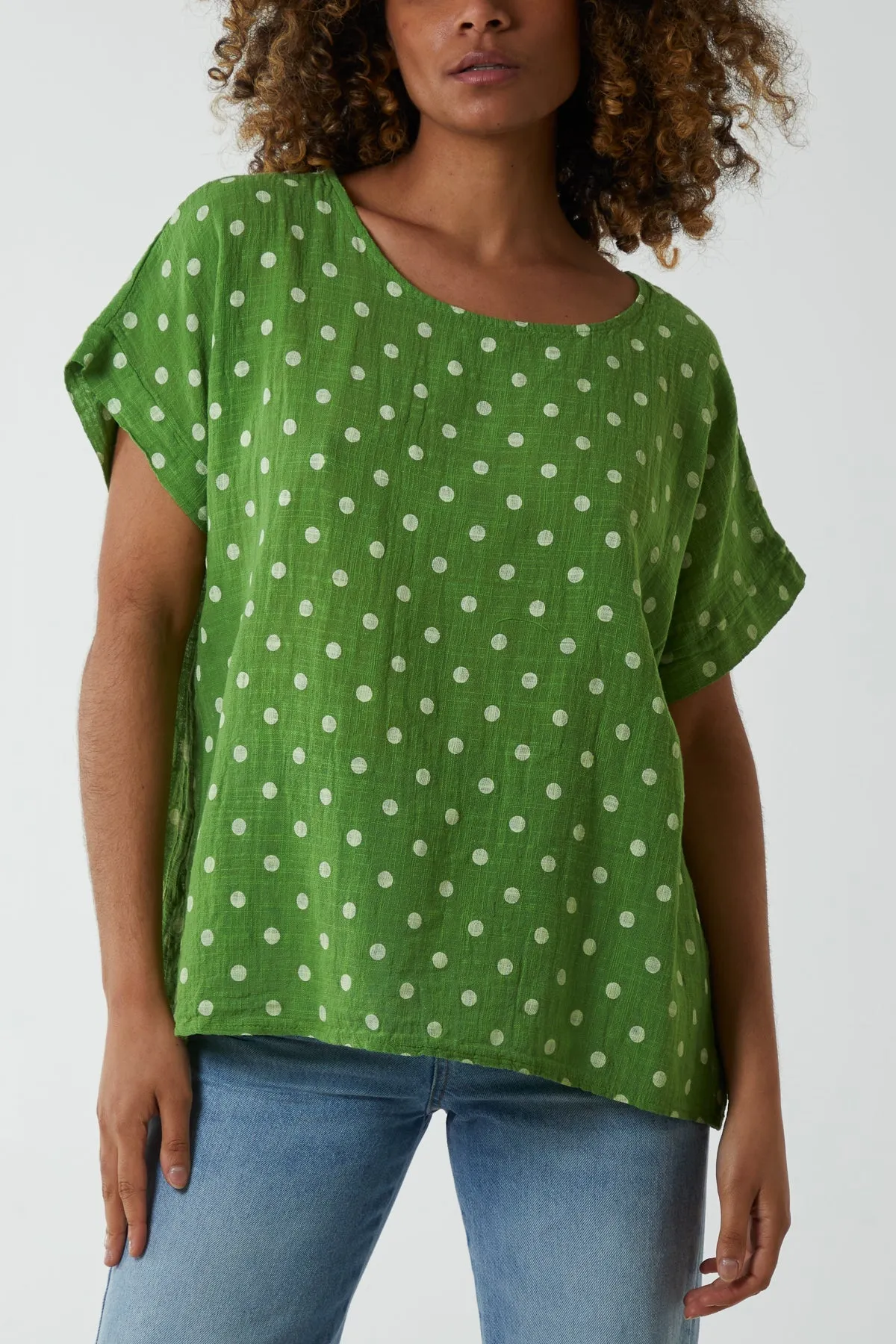 Polka Dot Short Sleeve Top