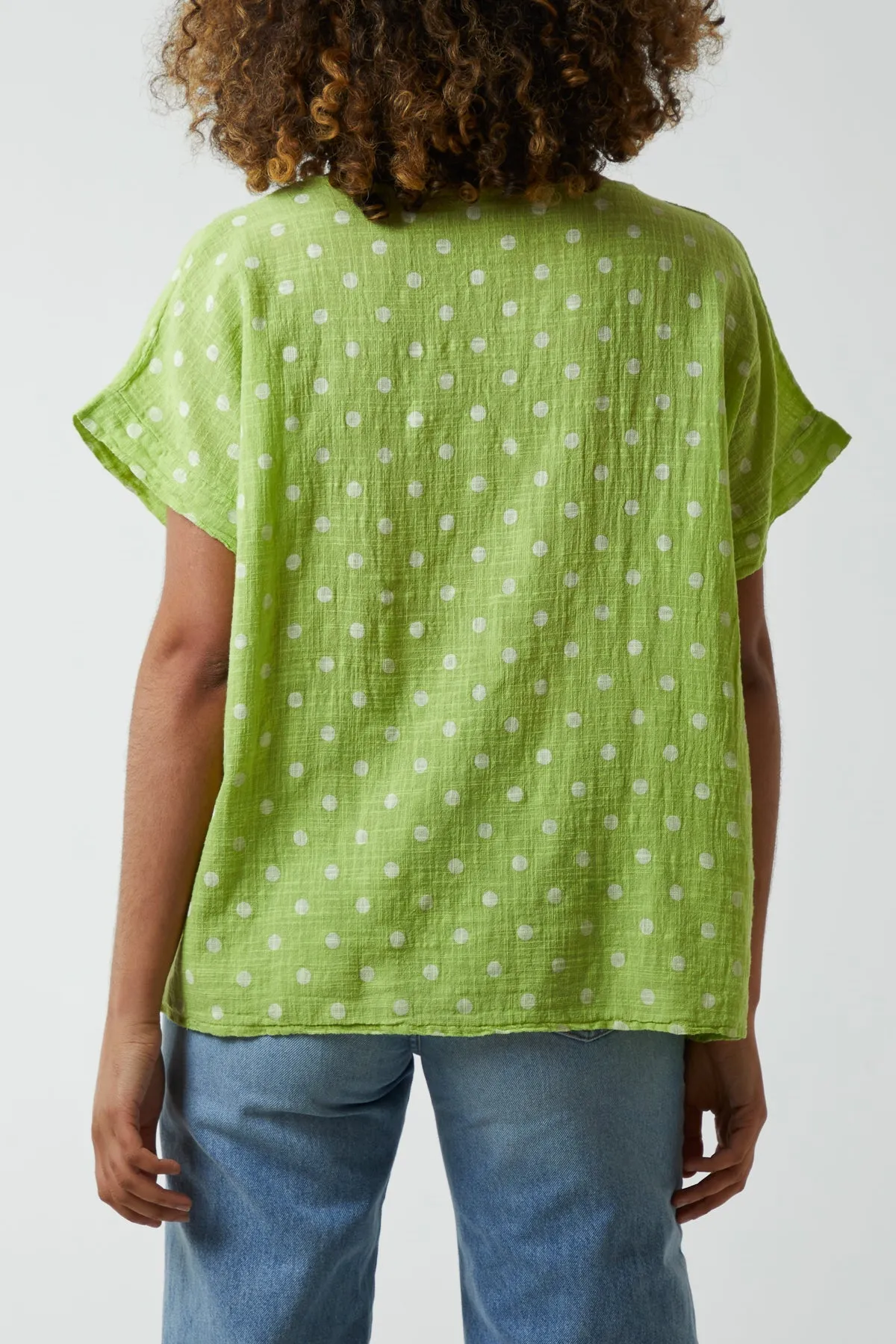 Polka Dot Short Sleeve Top