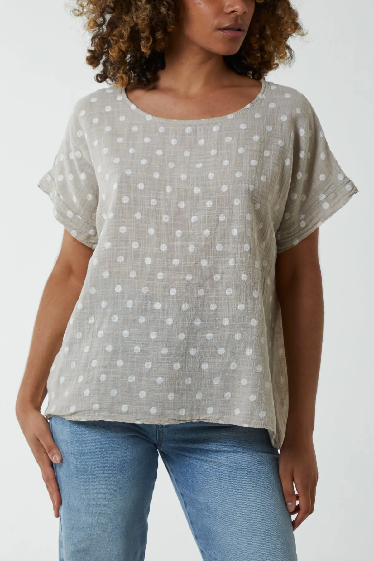 Polka Dot Short Sleeve Top