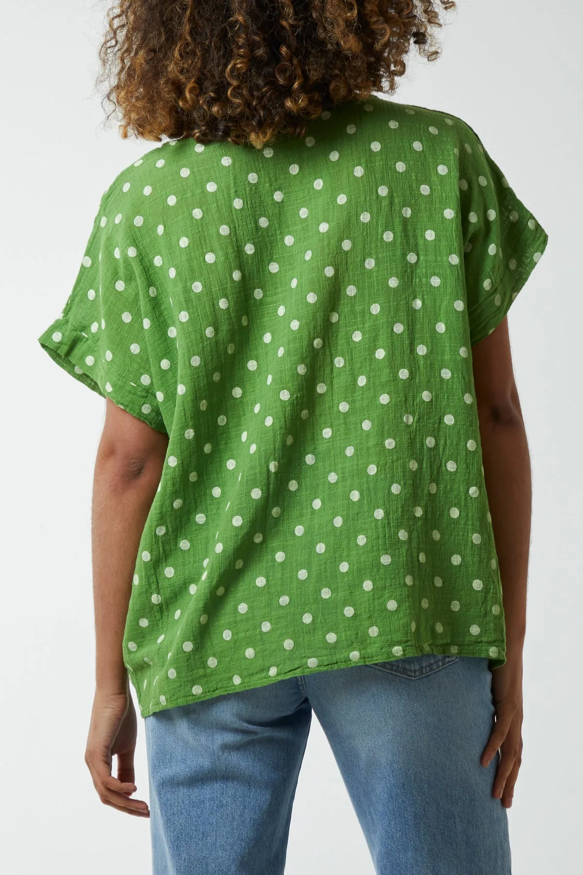 Polka Dot Short Sleeve Top