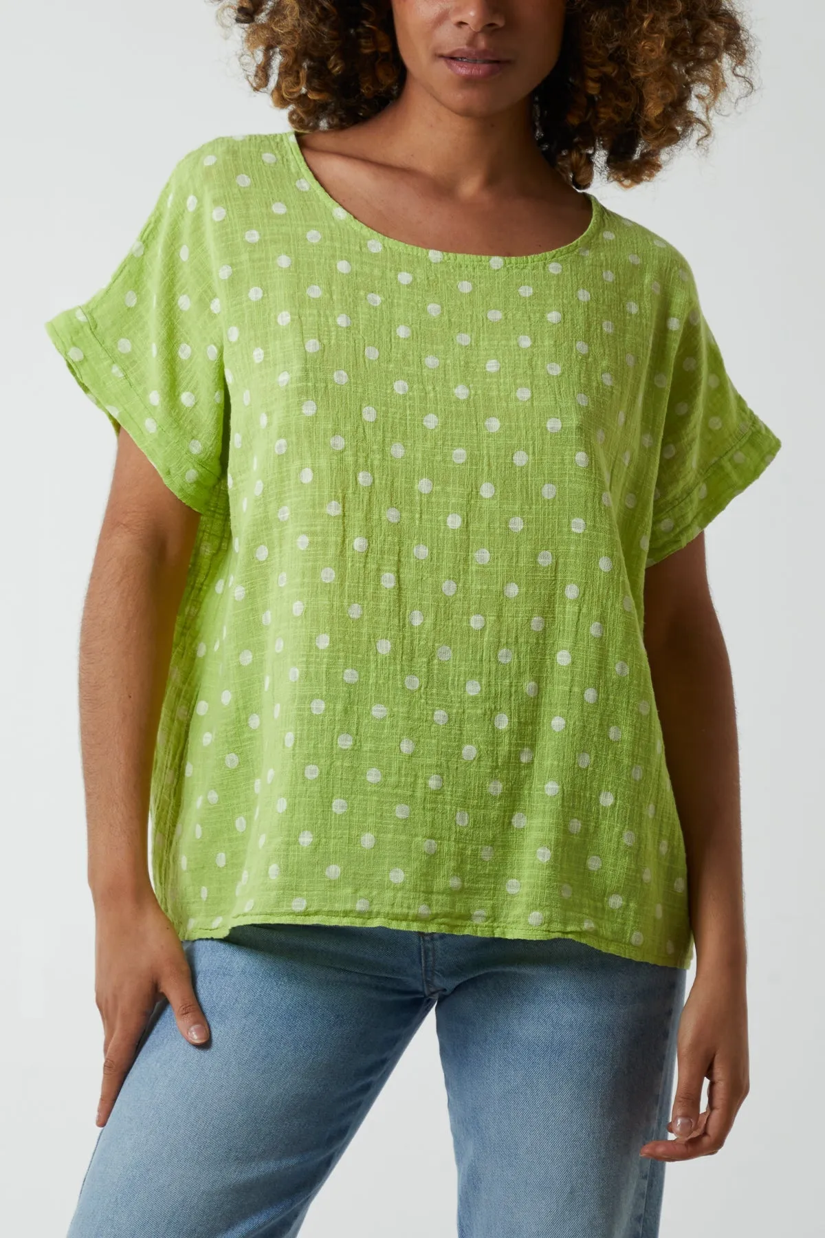 Polka Dot Short Sleeve Top