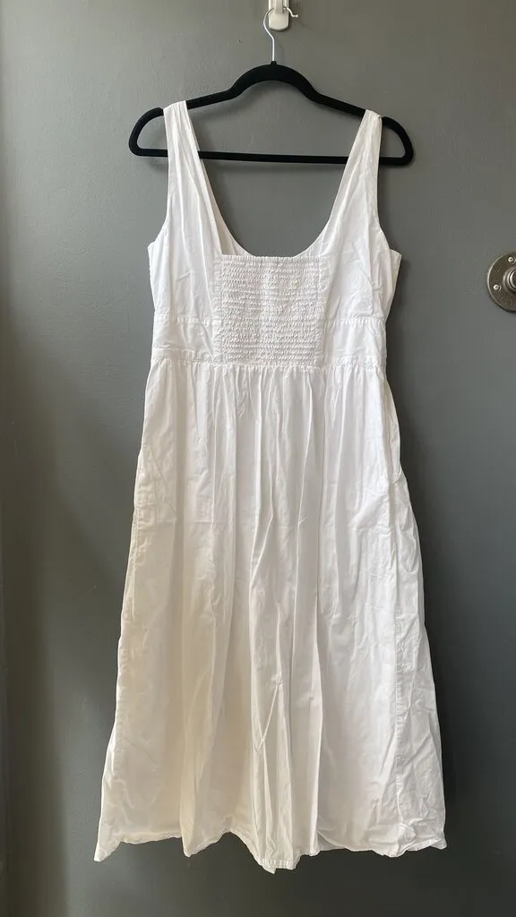 Poplin Full Skirt Midi Dress