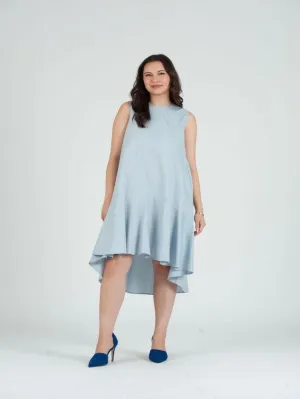 Poplin Sleeveless Dress - Cadet