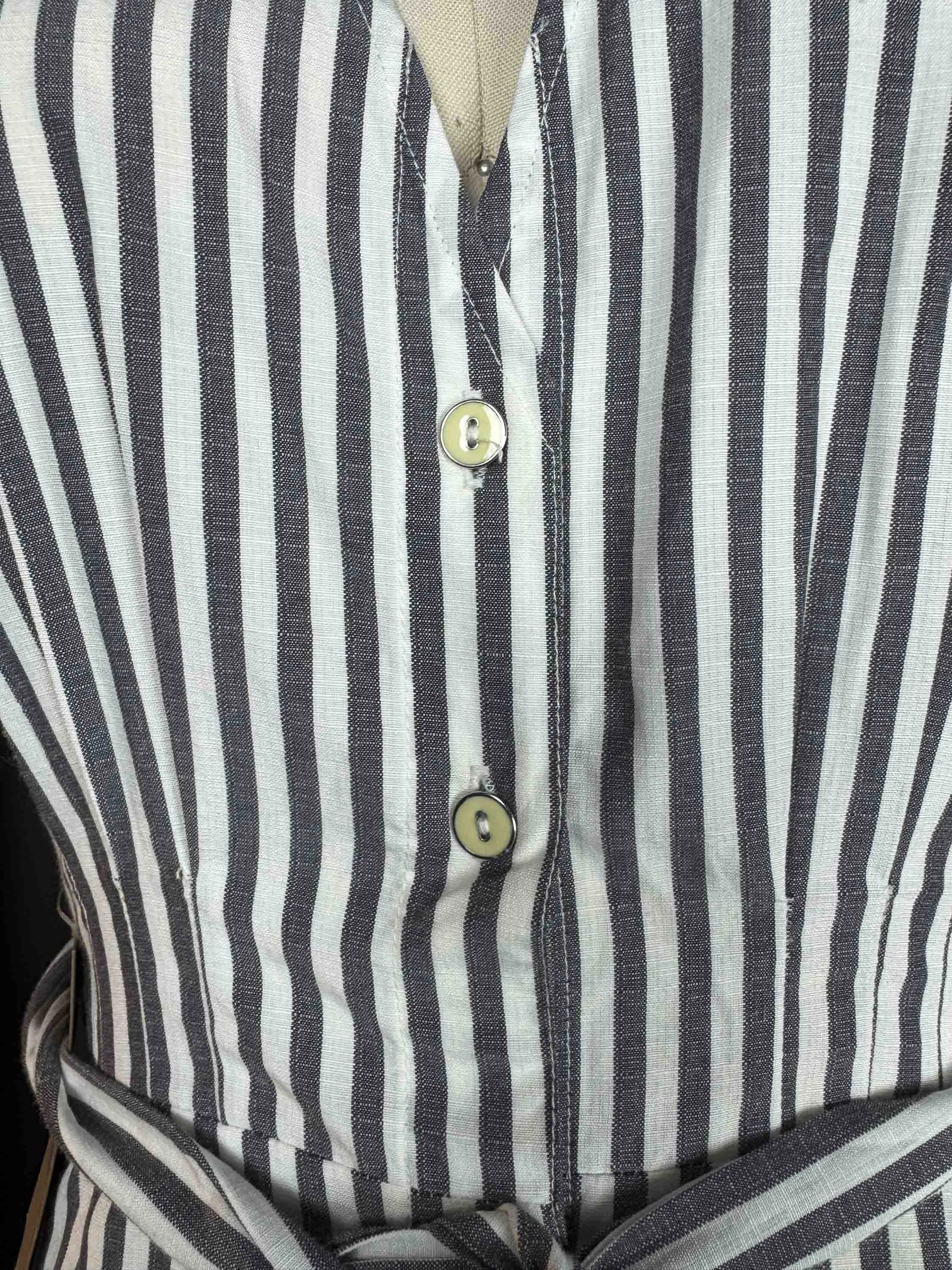 Pre-loved Black and White Striped Poplin Dress - Size XS