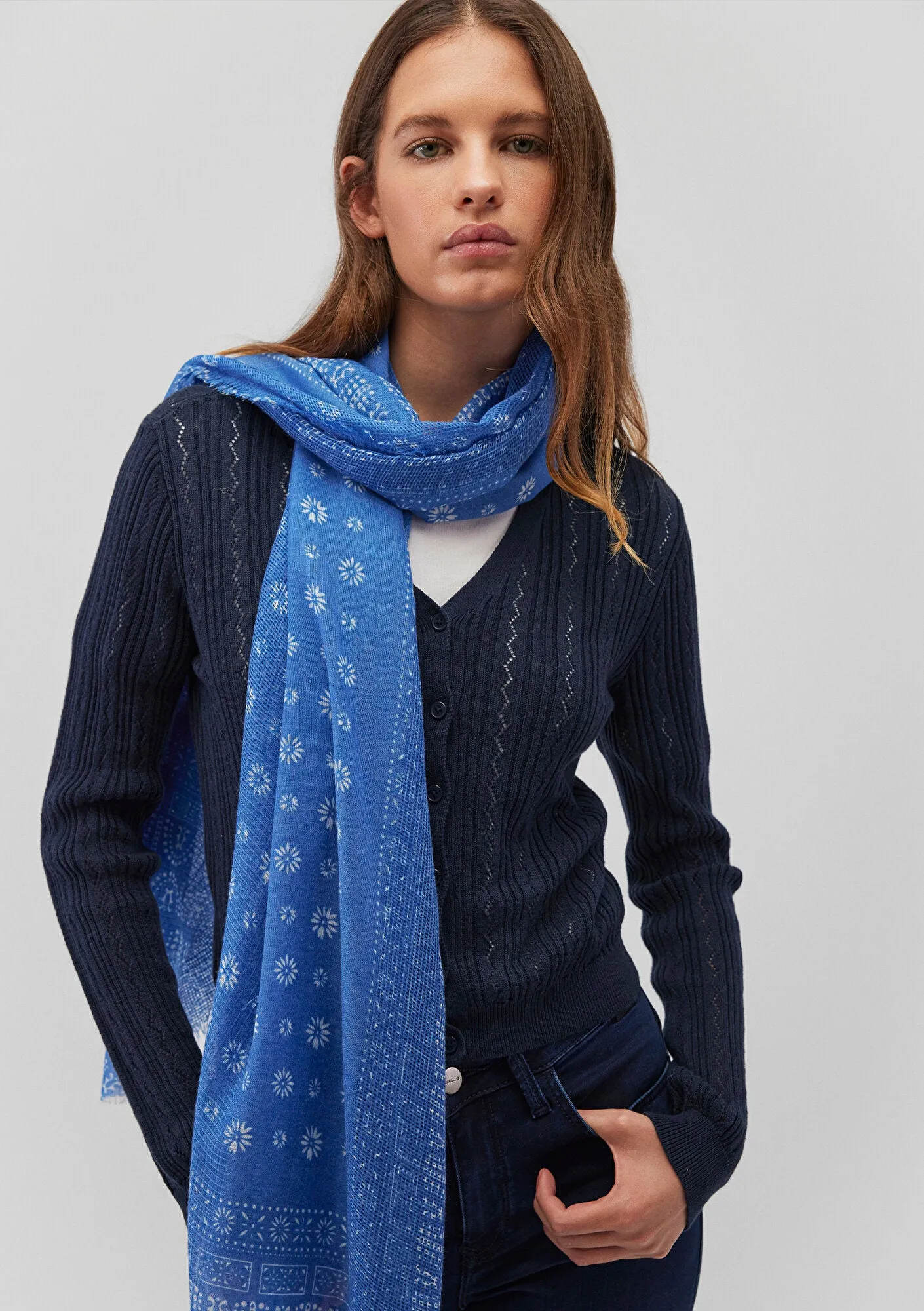 Printed Blue Shawl