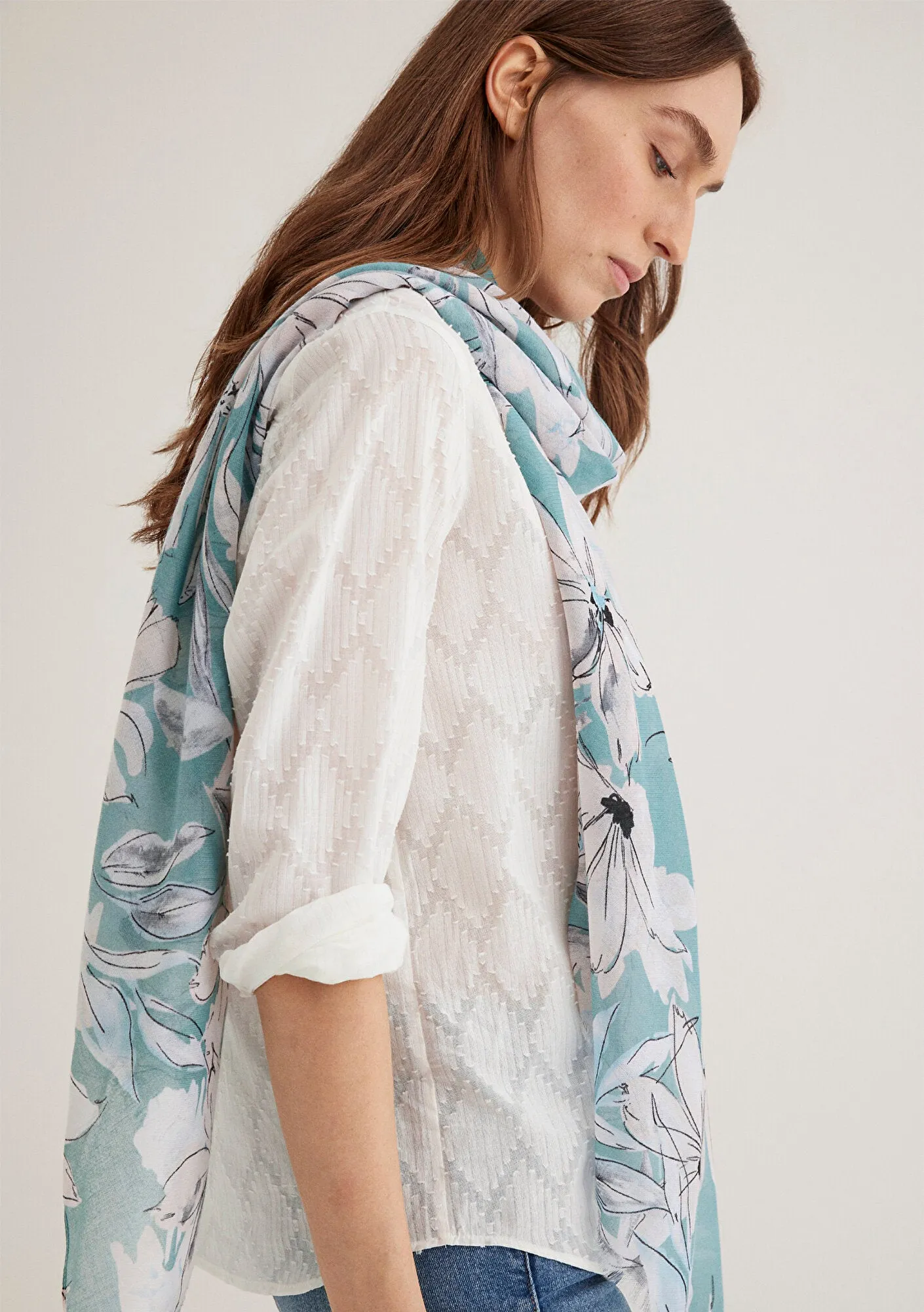 Printed Blue Shawl