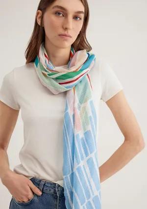 Printed Blue Shawl