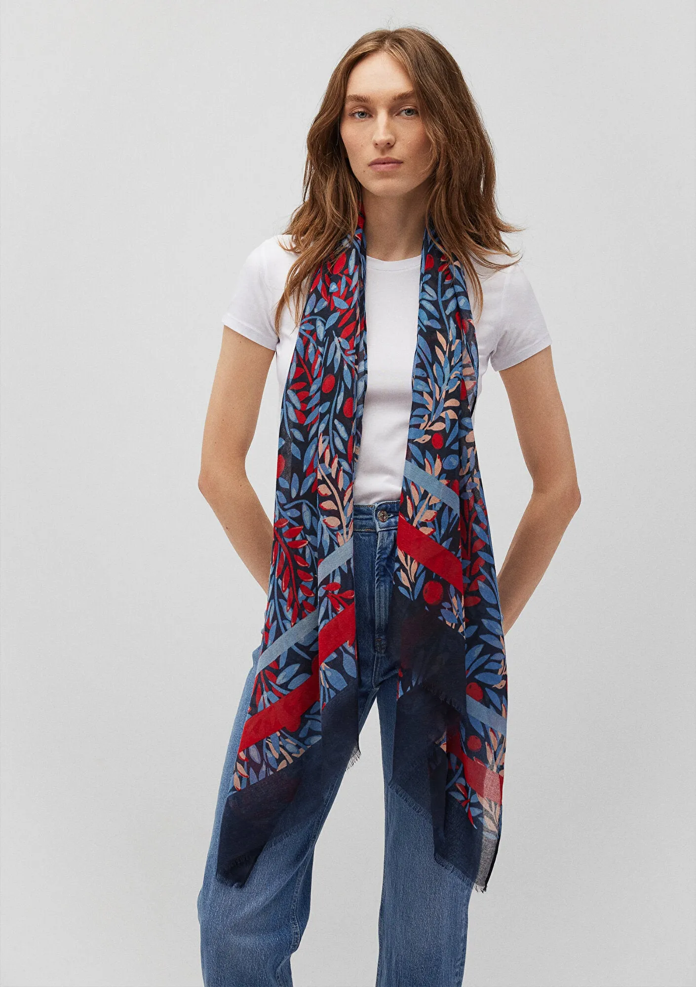 Printed Blue Shawl