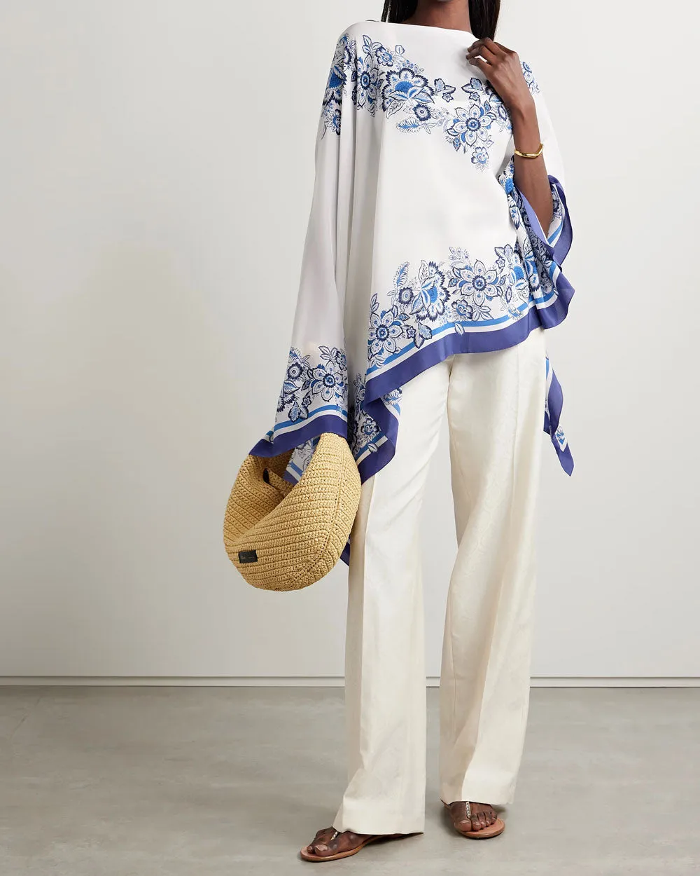 Printed Foulard Top