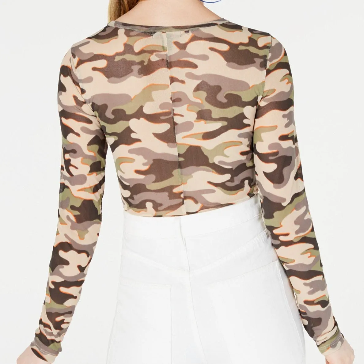 Printed Mesh Camouflage Bodysuit