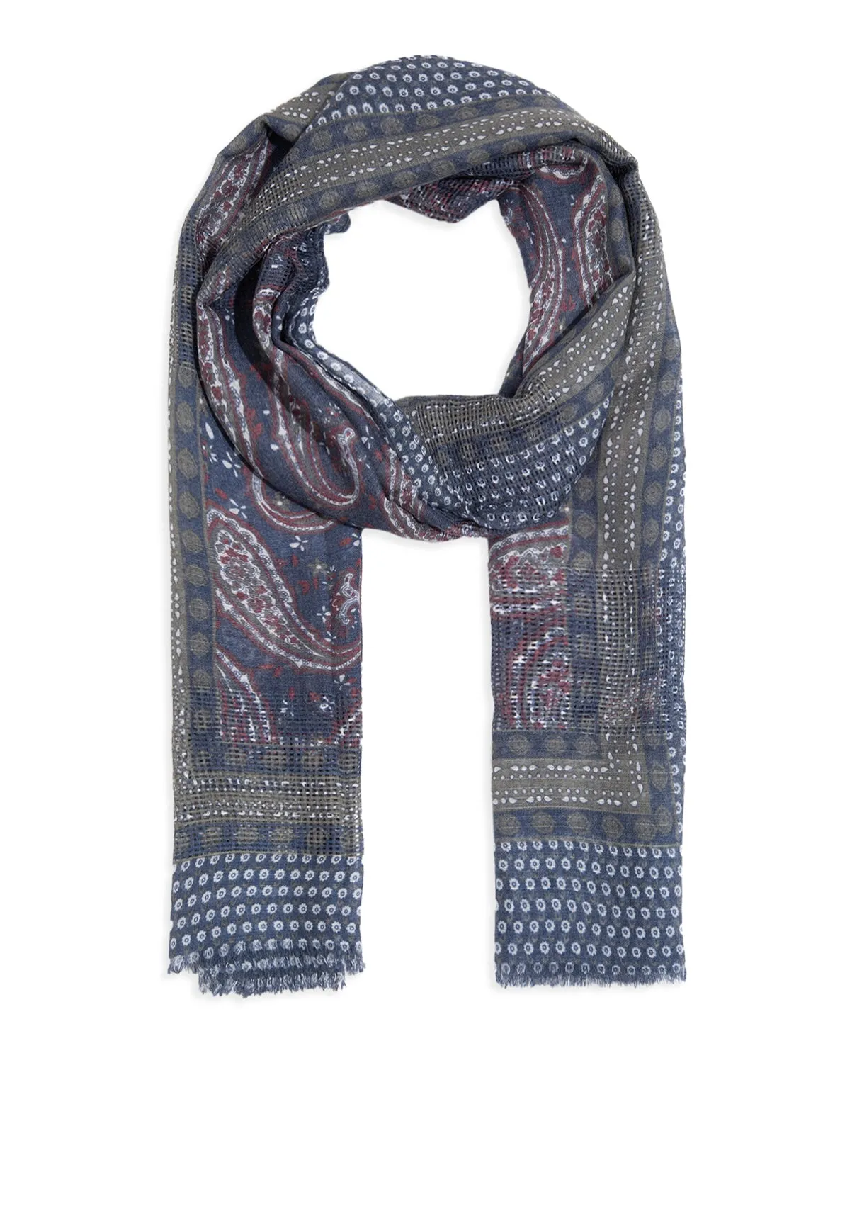 Printed Navy Shawl